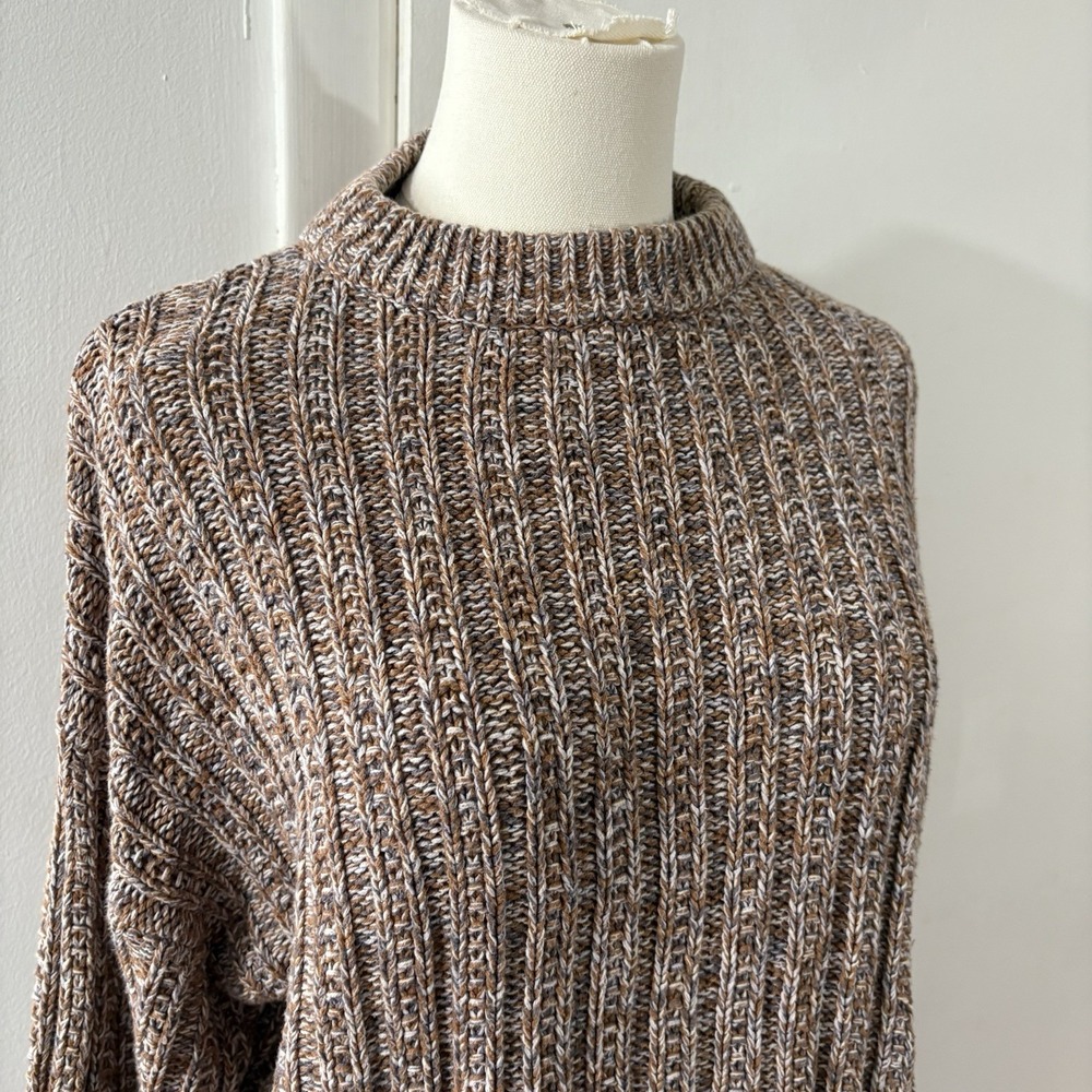 Universal Threads Goods Co. Women's Sz XS Brown Beige Chunky Knit Sweater Cozy - Picture 2 of 7